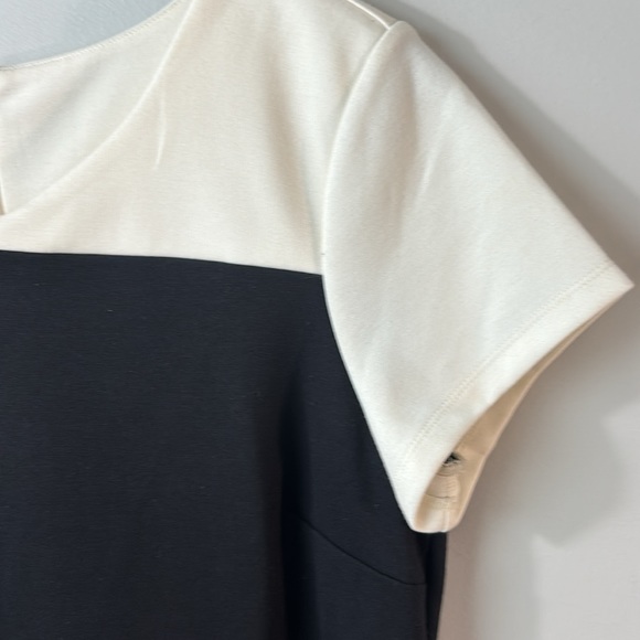 NWT Talbots Ponte Dress Classic Black White Short Sleeve Sheath Knit Sz 10 - Picture 6 of 9